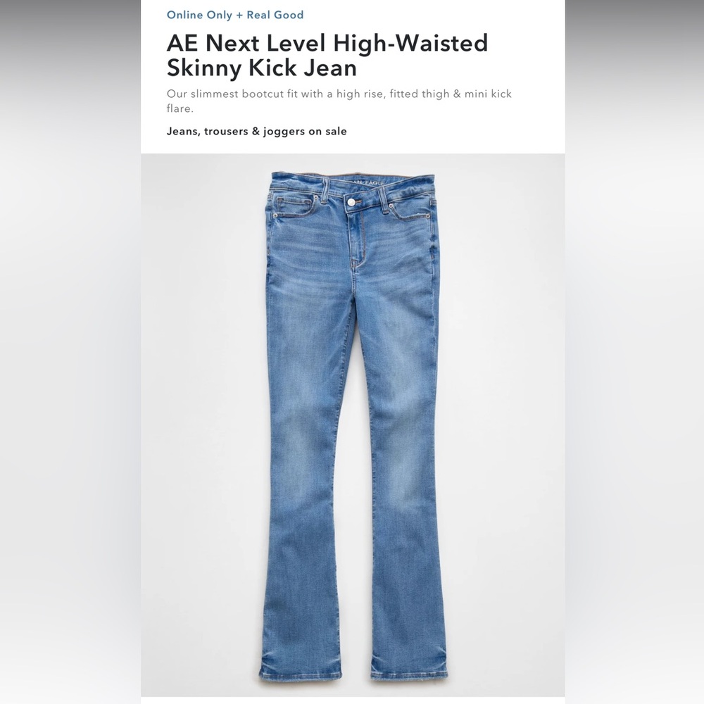 AE high waisted skinny kick jeans 10 SHORT